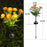 2Pcs Artificial Snow Lotus Flower Lights Solar Powered Outdoor Garden Landscape Ground Lamp - Orange - 5
