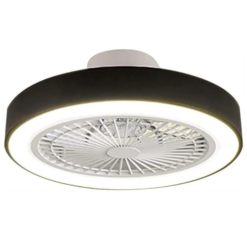 Modern LED Ceiling Light for Living Room Dining Room 3 Speeds Adjustable Ultra Thin Fan with Remote Control - Black - 1
