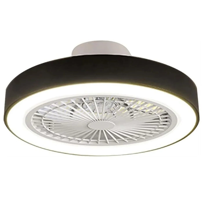Modern LED Ceiling Light for Living Room Dining Room 3 Speeds Adjustable Ultra Thin Fan with Remote Control - Black - 1