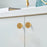 Size L Brass French Cabinet Pull 6134 Hammered Texture Wardrobe Handle Drawer Knob Single Hole, 30 x 20mm - Gold - 2