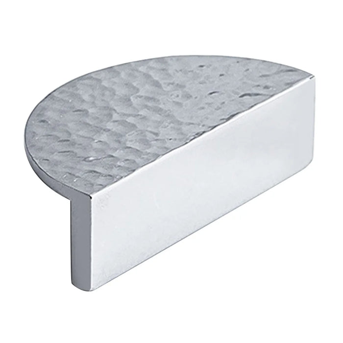 Brass Handles for French Cabinet 9013 Hammered Textured Wardrobe Pulls Drawer Knobs Single Hole - Bright Chrome - 1