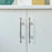 Brass French Cabinet Handles 9074 Hammered Textured 160mm Hole Center Wardrobe Drawer Pulls - Bright Chrome - 2
