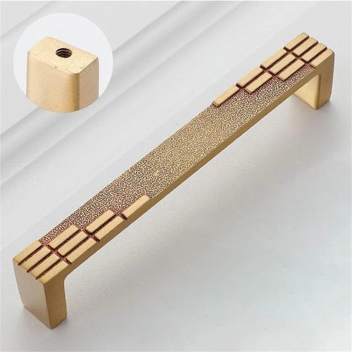 New Chinese Style Brass Drawer Pull 128mm Hole Centers C-Shaped Handle for Cabinet Wardrobe Cupboard - Gold - 1