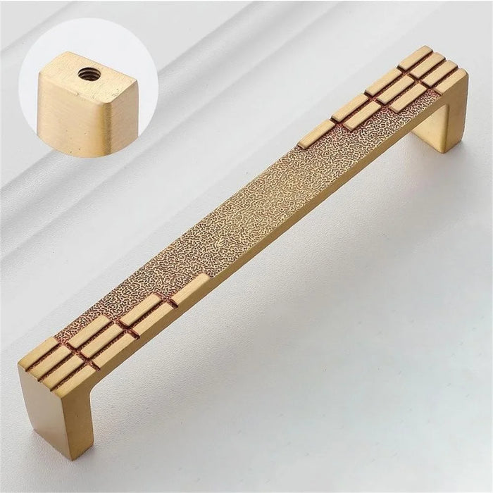 New Chinese Style Brass Drawer Pull 128mm Hole Centers C-Shaped Handle for Cabinet Wardrobe Cupboard - Gold - 1