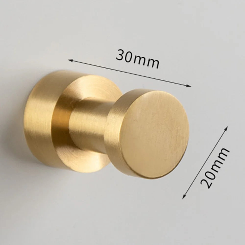YG-001 Brushed Brass Wall Hook 20 x 30mm Nordic Style Coat Hangers for Hallway Bedroom Bathroom - Bronze - 5