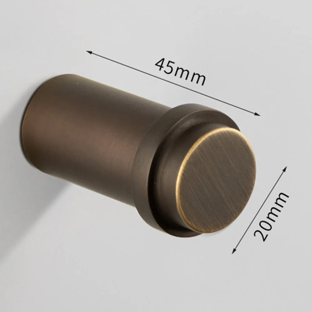 YG-002 Brass Wall Mounted Hook 20 x 45mm Round Coat Hanger for Hallway Bedroom Bathroom - Coffee - 5