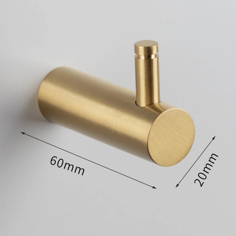 YG-003 Brushed Brass Wall Mounted Hook 20 x 60mm Coat Hangers for Hallway Bedroom Bathroom - Bronze - 4