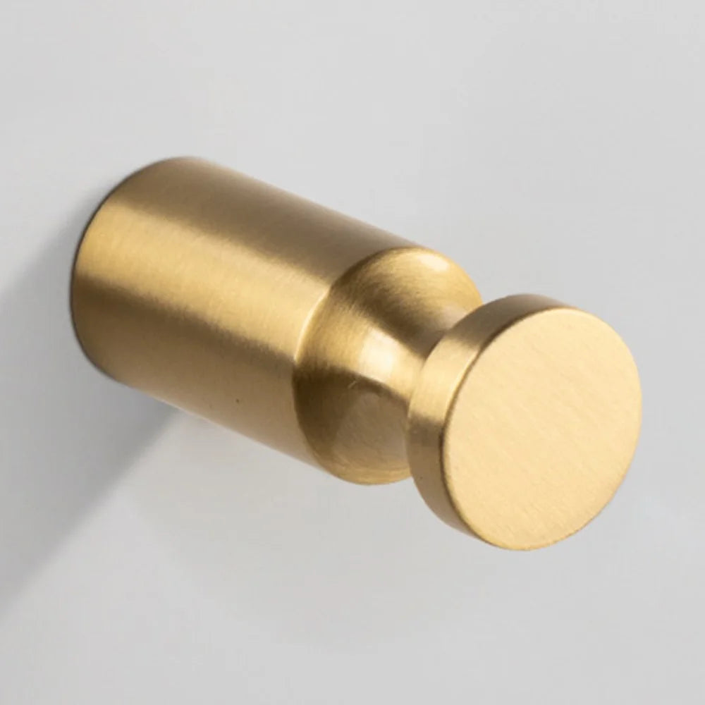 YG-005 Brushed Brass Wall Mounted Hooks 20 x 50mm Round Coat Hangers for Hallway Bedroom Bathroom - Bronze - 1