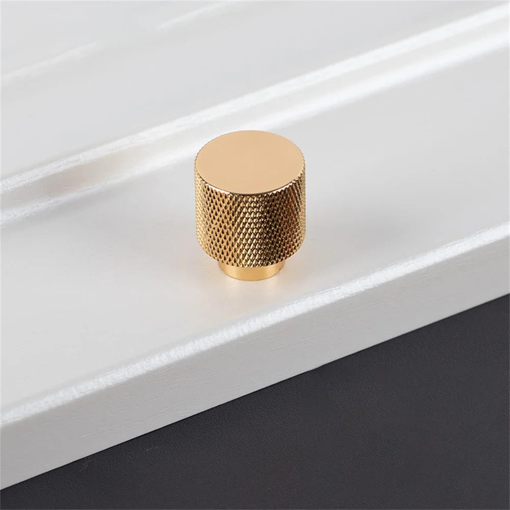 BR70 Brass Solid Knobs for Cabinet Drawer Wardrobe 22 x 25mm New Chinese Style Pull Handles - Gold - 1