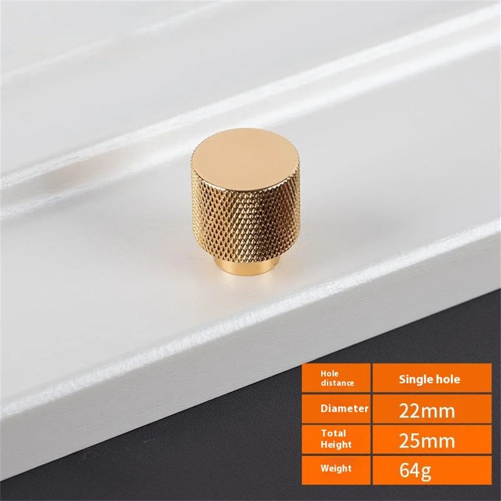 BR70 Brass Solid Knobs for Cabinet Drawer Wardrobe 22 x 25mm New Chinese Style Pull Handles - Gold - 2