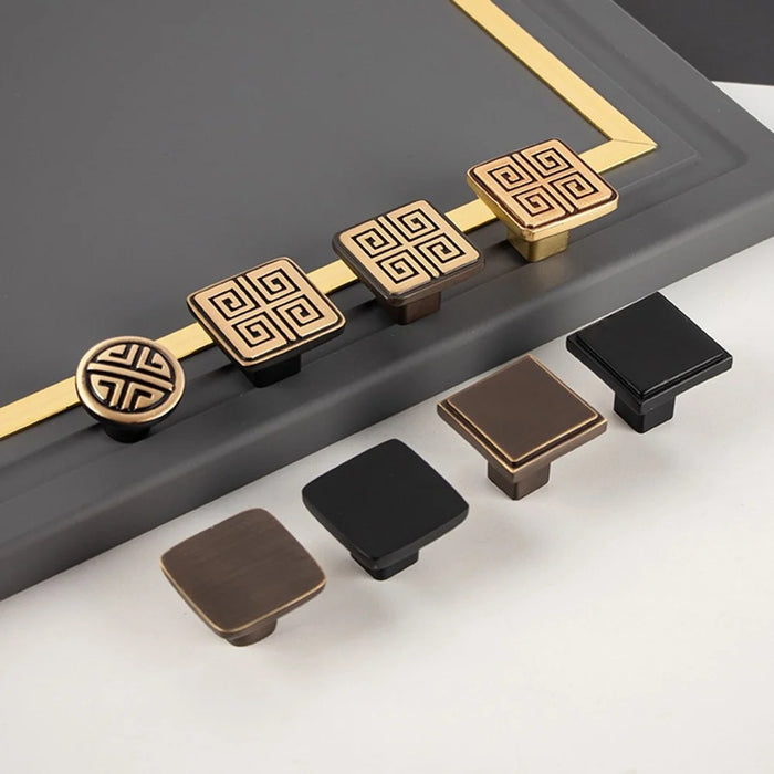 BR75 Brass Cabinet Drawer Pulls 35 x 22mm Wardrobe Square Handles Single Hole Furniture Hardware - Coffee Bronze - 3