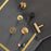 BR77 Brass Cabinet Pulls 50 x 25mm Drawer Handle Single Hole Furniture Hardware for Wardrobe - Brushed Brass - 3