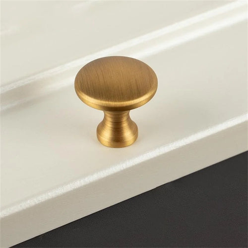 BR97 Solid Brass Cabinet Drawer Pulls 32 x 31mm New Chinese Style Wardrobe Handle Single Hole Knobs - Bronze - 1