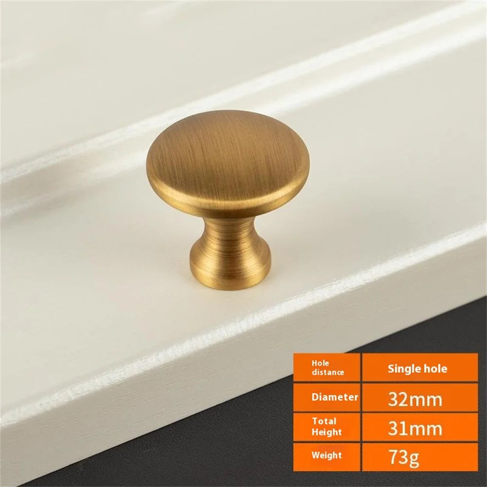 BR97 Solid Brass Cabinet Drawer Pulls 32 x 31mm New Chinese Style Wardrobe Handle Single Hole Knobs - Bronze - 2