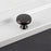 BR81 Solid Brass Cabinet Pull Handle 36 x 28mm Single Hole Round Drawer Wardrobe Knobs - Grey - 1