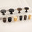 BR81 Solid Brass Cabinet Pull Handle 36 x 28mm Single Hole Round Drawer Wardrobe Knobs - Grey - 5
