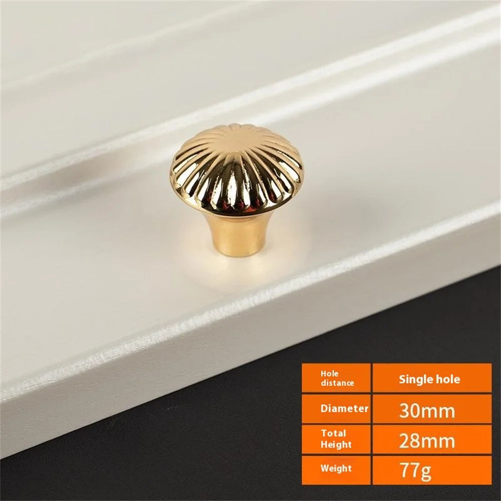 BR86 Brass Cabinet Pull Handles 30 x 28mm Single Hole Drawer Wardrobe Knobs Hardware Furniture - 2