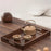 29 x 18 x 4cm Walnut Wood Serving Tray for Tea Coffee Fruit Rectangle Platter with Handles - 3