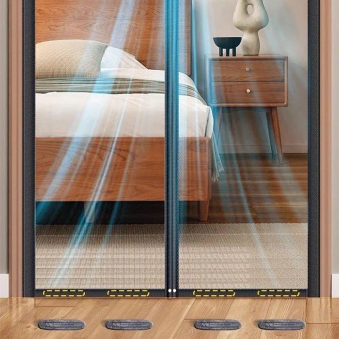 90 x 210cm Anti Mosquito Door Curtain Magnetic Automatic Closing Breathable Mesh Door Screen - Black - 4