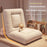 Cotton Linen Foldable Single Sofa Chair Adjustable Backrest Lounge Seat for Balcony Bay Window - Beige - 5