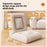 Cotton Linen Foldable Single Sofa Chair Adjustable Backrest Lounge Seat for Balcony Bay Window - Beige - 7
