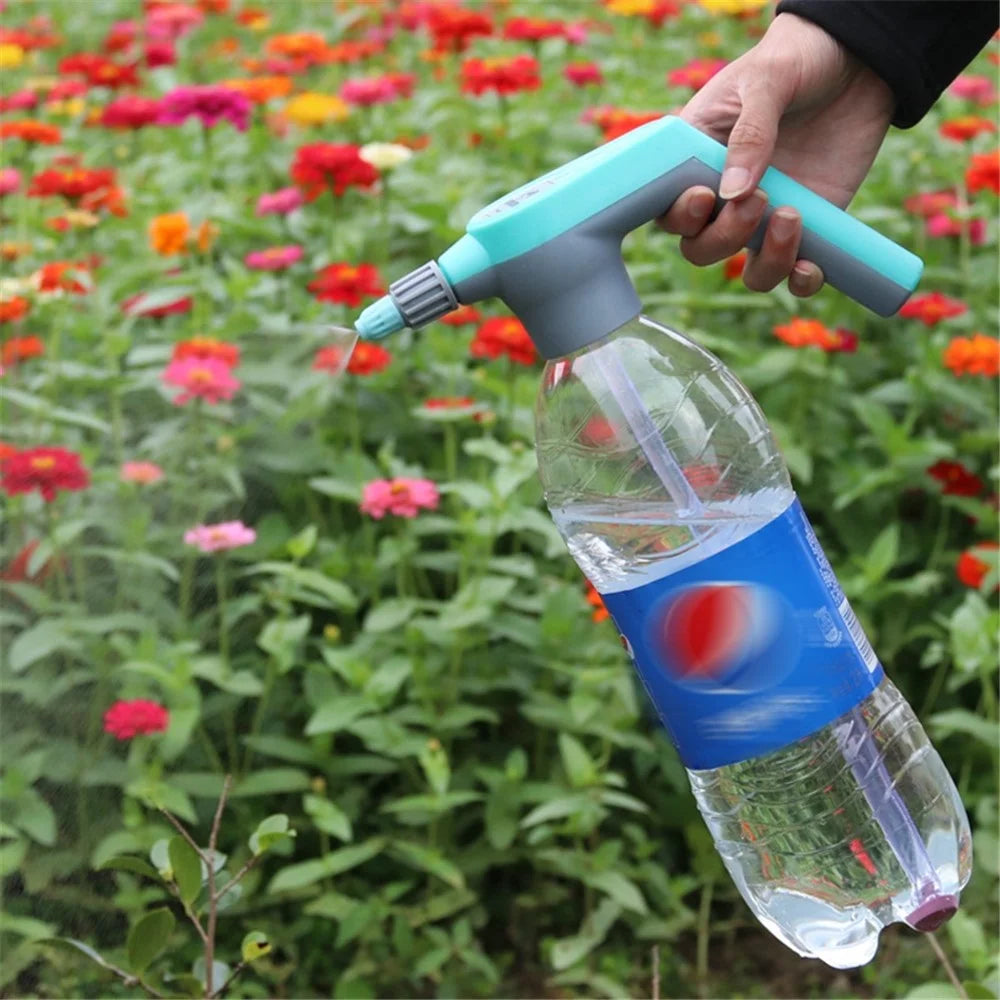 Multifunction Electric Garden Plants Sprayer High Pressure Lawn Watering Tool Nozzle Sprayer Head with 3 Meters Water Hose for Drink Bottle - Blue - 6