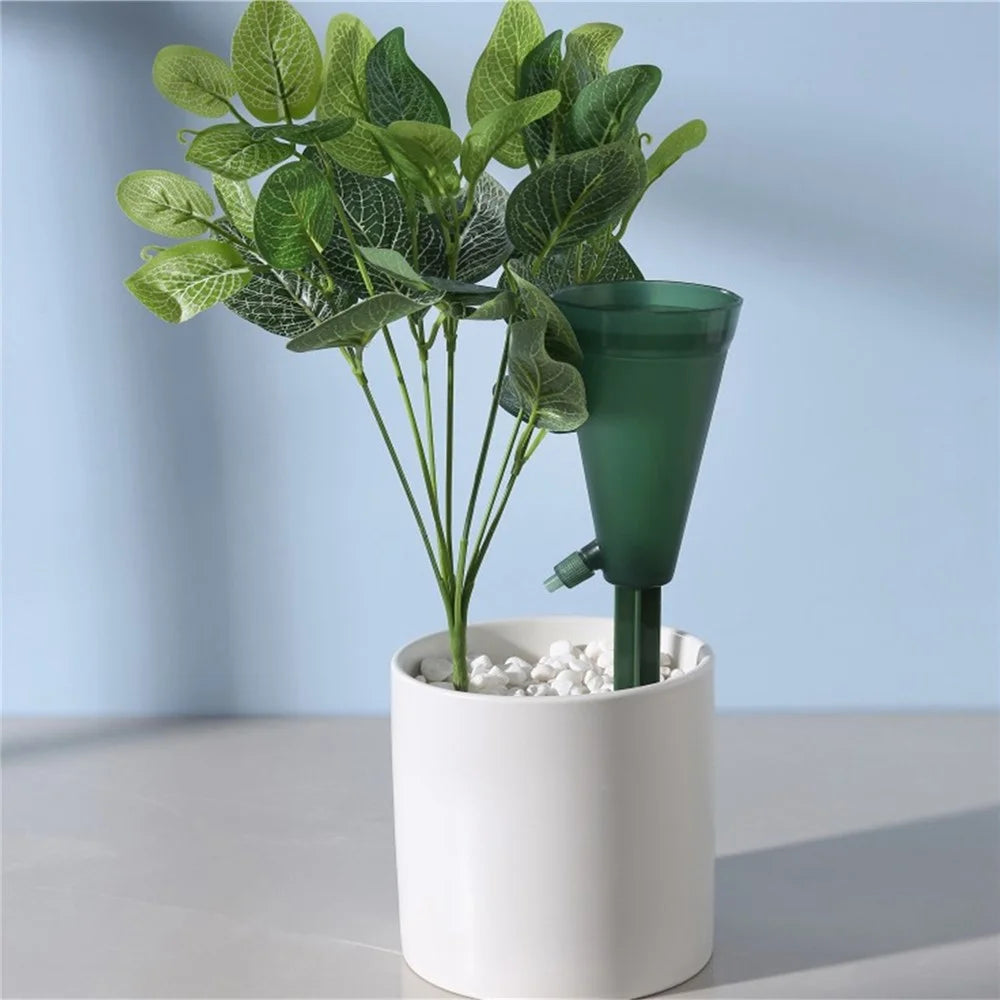 JY0034 200ML Self Watering Spikes Plant Self Watering Devices Automatic Drip Irrigation Plant Waterer with Valve Switch for Outdoor and Vacation Plant Watering - Green - 7