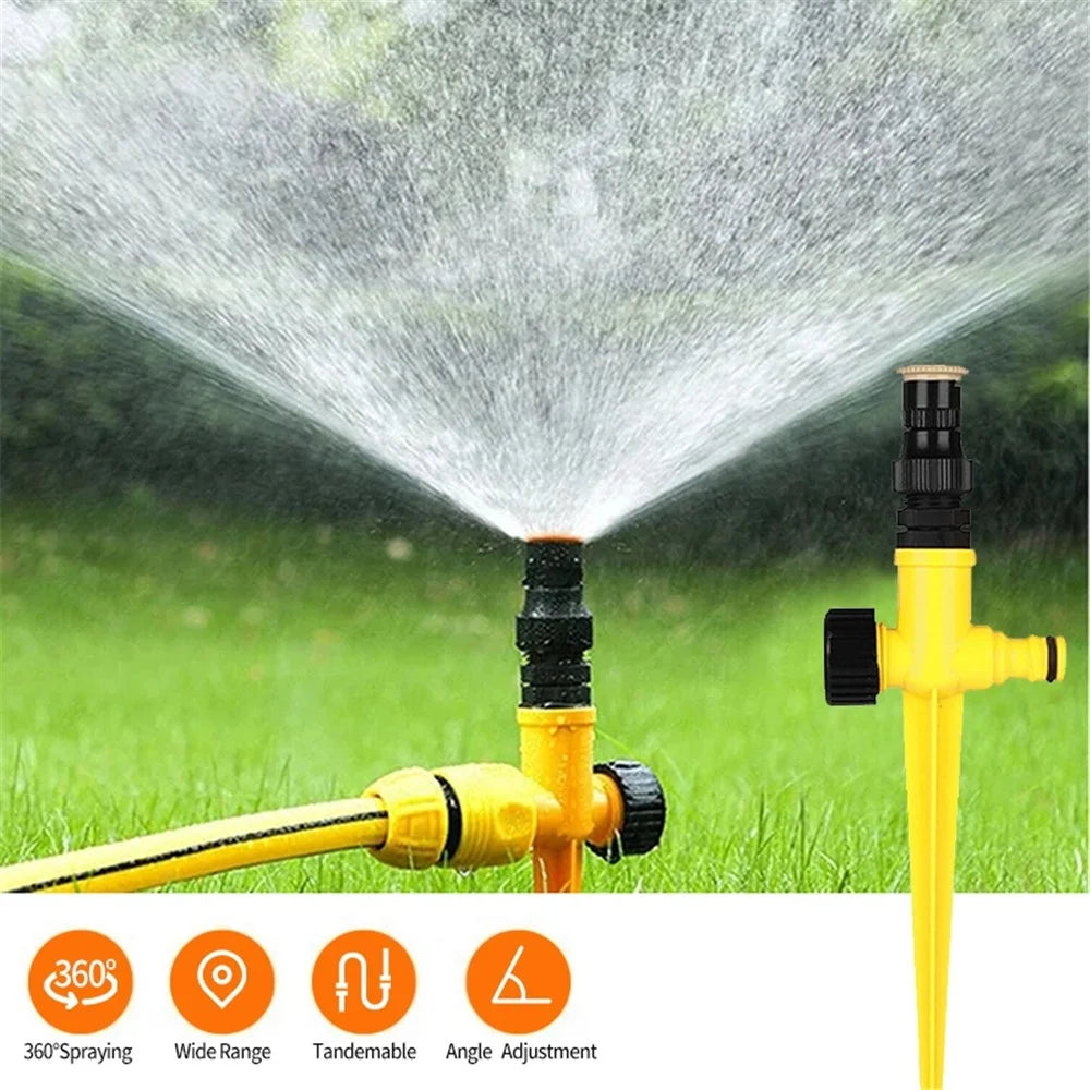 360-Degree Rotation Auto Irrigation System Garden Lawn Sprinkler Angle Adjustable Spraying Tool for Ground Plants, Grassland - 2
