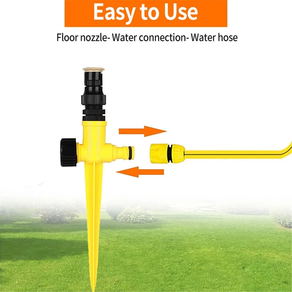 360-Degree Rotation Auto Irrigation System Garden Lawn Sprinkler Angle Adjustable Spraying Tool for Ground Plants, Grassland - 7