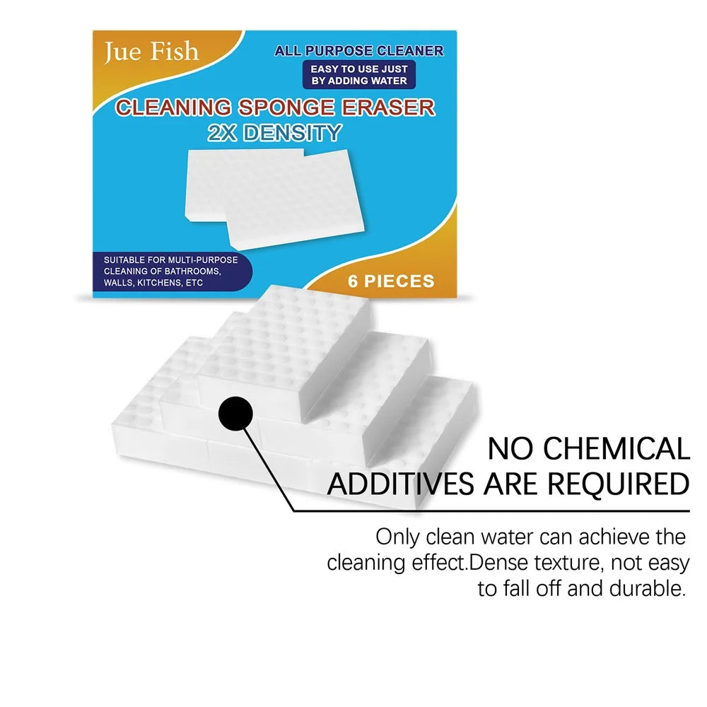 JUE-FISH 6Pcs Nano Sponge for Kitchen Stove Tile Stain Removal Magic Eraser Dishwashing Scrubber, JU-C09-0159-01 - 5