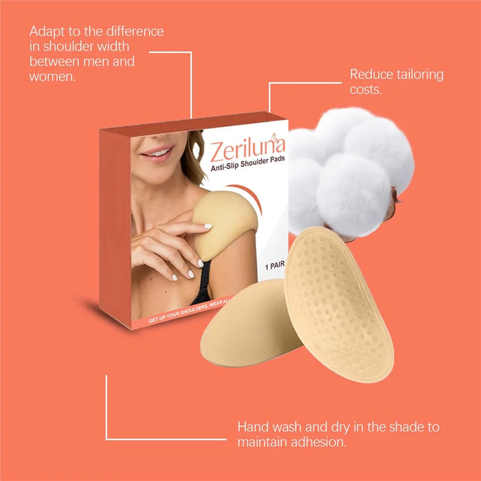 ZERILINA 1 Pair Non Slip Washable Shoulder Pads Reusable Invisible Shoulder Enhancer, ZE-B08-0002-01 - 6