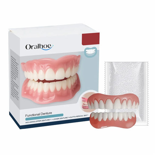 ORALHOE OR-A04-0430-01 Denture Cosmetic Kit Upper / Lower False Teeth for DIY Smile Transformation - 1