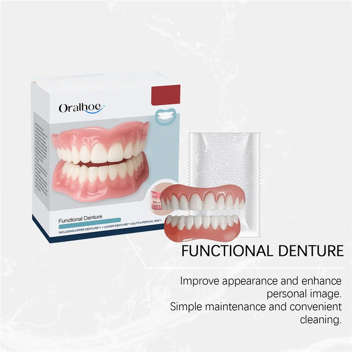 ORALHOE OR-A04-0430-01 Denture Cosmetic Kit Upper / Lower False Teeth for DIY Smile Transformation - 5