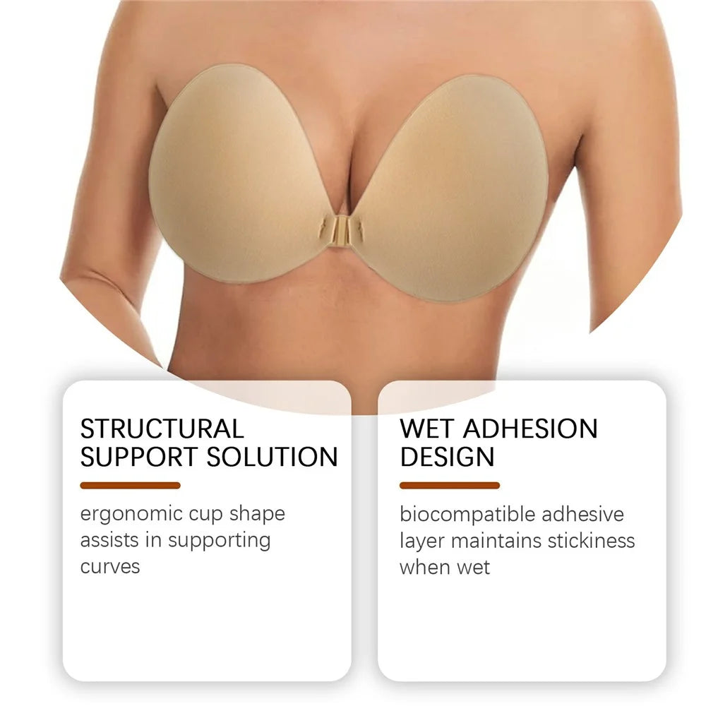 ZERILUNA ZE-A06-0001-01 Silicone Round Cup Boob Tape Breathable Adjustable Buckle Nipple Covers for Breast Lift - 6
