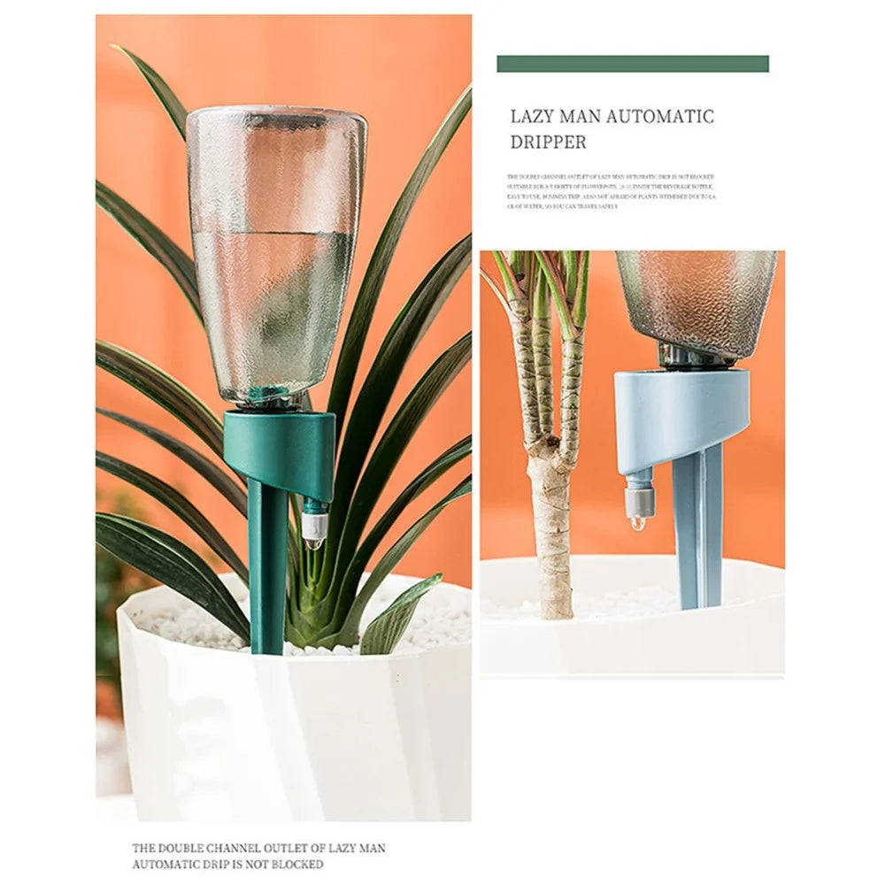 Self Watering Device Set Automatic Plant Water Irrigation Tool Home Vacation Plant Watering Device Kit - Blue - 7