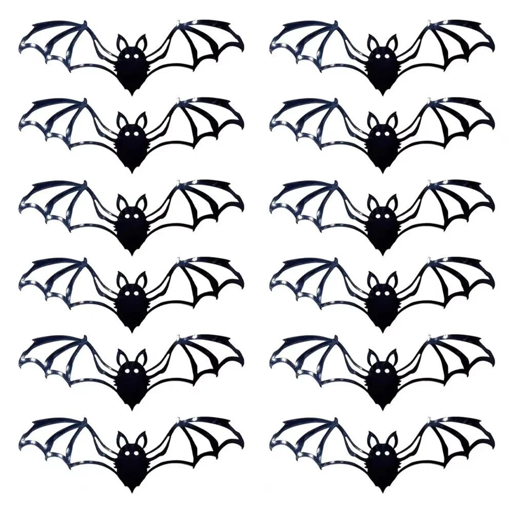 PJ4001 12Pcs / Set 3D Halloween Bat Wall Decals PVC Removable Spooky Sticker for Bedroom Living Room - 1