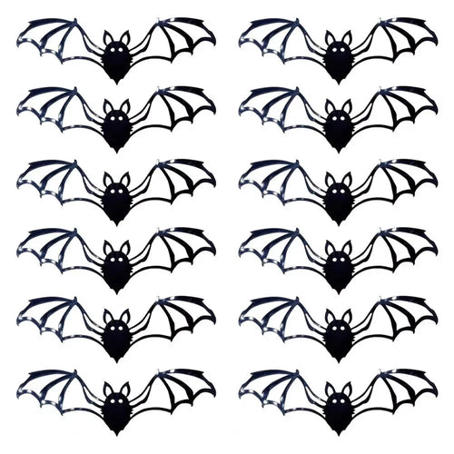 PJ4001 12Pcs / Set 3D Halloween Bat Wall Decals PVC Removable Spooky Sticker for Bedroom Living Room - 1