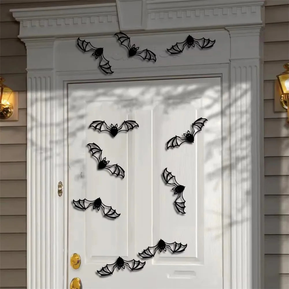 PJ4001 12Pcs / Set 3D Halloween Bat Wall Decals PVC Removable Spooky Sticker for Bedroom Living Room - 3