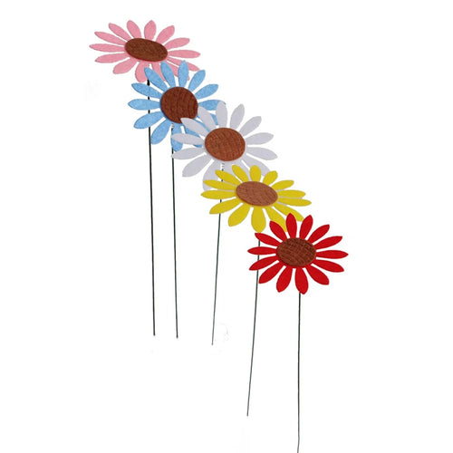 5Pcs Multicolor Daisy / Sunflower Shape Garden Stake Outdoor Courtyard Patio Lawn Decoration - G118 - 1