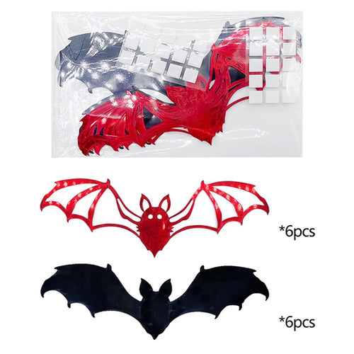 12Pcs / Set 3D Bat Halloween Wall Decor PVC DIY Home Decoration Sticker Party Supplies - PJ4004 - 1