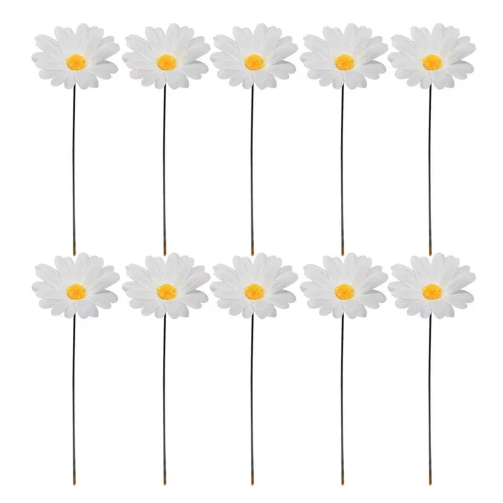 G329 10Pcs / Set Simulated Daisy Shape Garden Stake Outdoor Courtyard Patio Lawn Decoration - 1