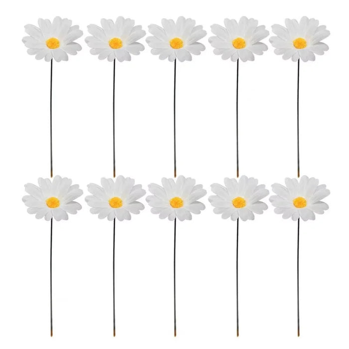 G329 10Pcs / Set Simulated Daisy Shape Garden Stake Outdoor Courtyard Patio Lawn Decoration - 1