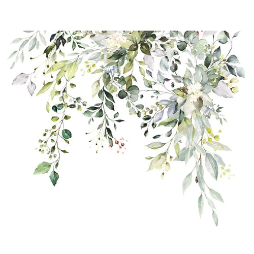 Green Plant Floral Toilet Sticker Bathroom Wall Decal Self Adhesive Waterproof Decorative PVC Wallpaper - MS8314 - 1