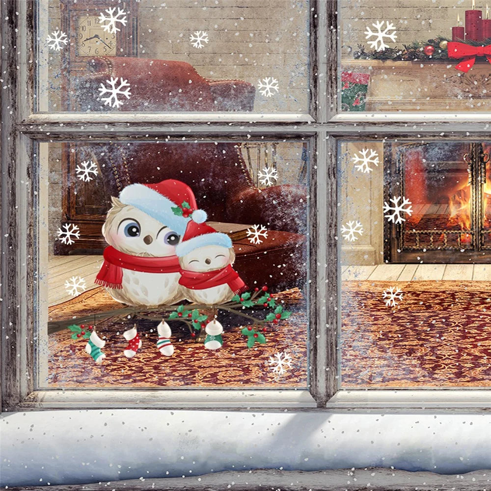 40 x 28cm Christmas Snowflake Bird Wall Sticker Window Glass Decorative Removable PVC Decal - 6