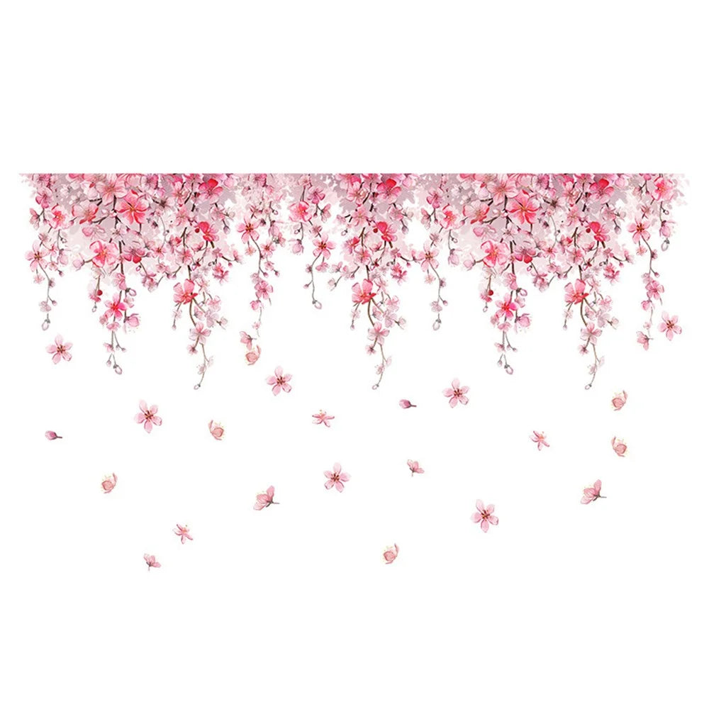 Rattan and Floral Removable Wall Sticker Self Adhesive Waterproof PVC Decorative Wallpaper - 1