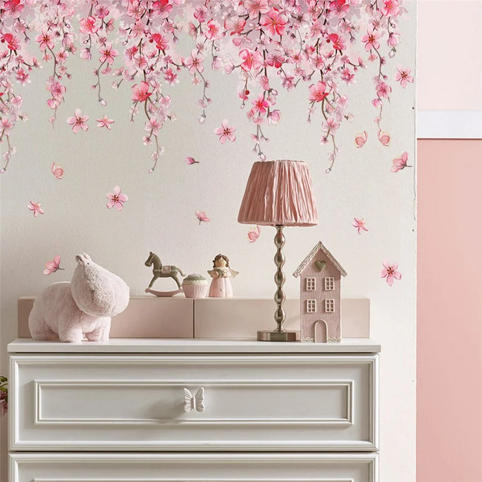 Rattan and Floral Removable Wall Sticker Self Adhesive Waterproof PVC Decorative Wallpaper - 5