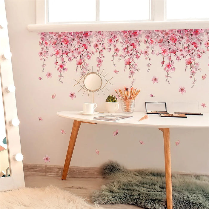Rattan and Floral Removable Wall Sticker Self Adhesive Waterproof PVC Decorative Wallpaper - 7