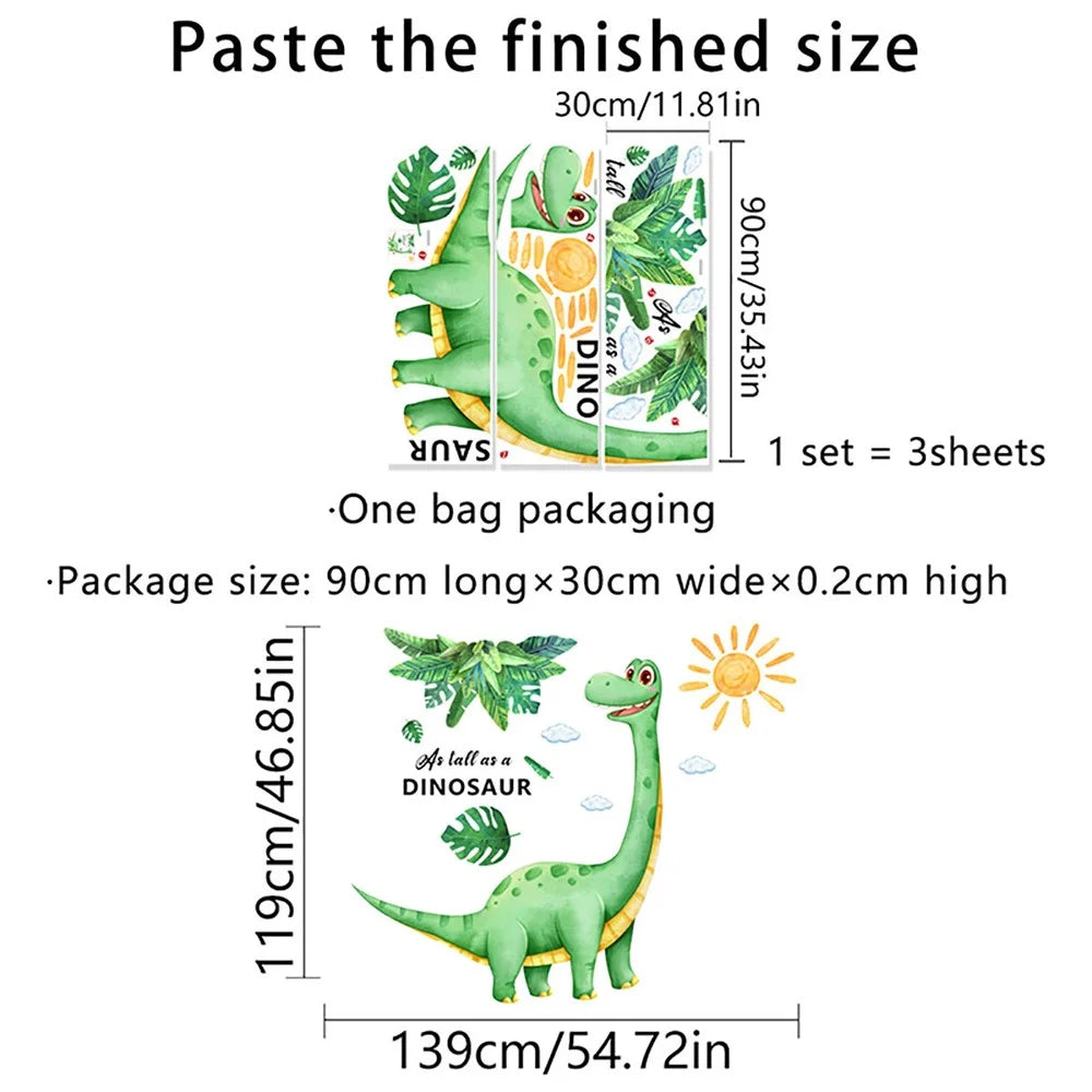 Cartoon Dinosaur Wall Sticker Self Adhesive Decorative Wallpaper Removable PVC Decal for Kids Room - BM2062 - 7
