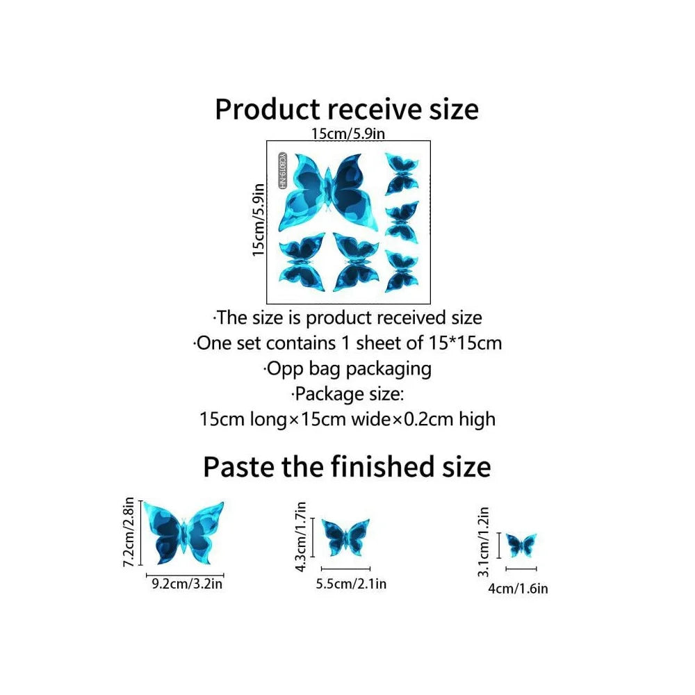 Glow in the Dark Butterfly Light Switch Stickers Self Adhesive Wall Decals for Bedroom Living Room Decoration - 7