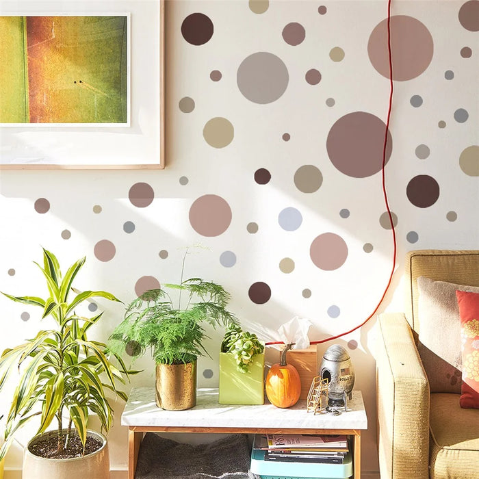 6Pcs / Set Polka Dot Pattern Decorative Wall Stickers Self Adhesive Removable PVC Decals - Style A - 3